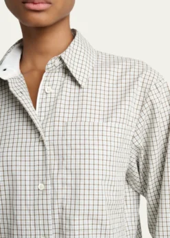 Proenza Schouler White LabelOlive Cropped Check Shirt
