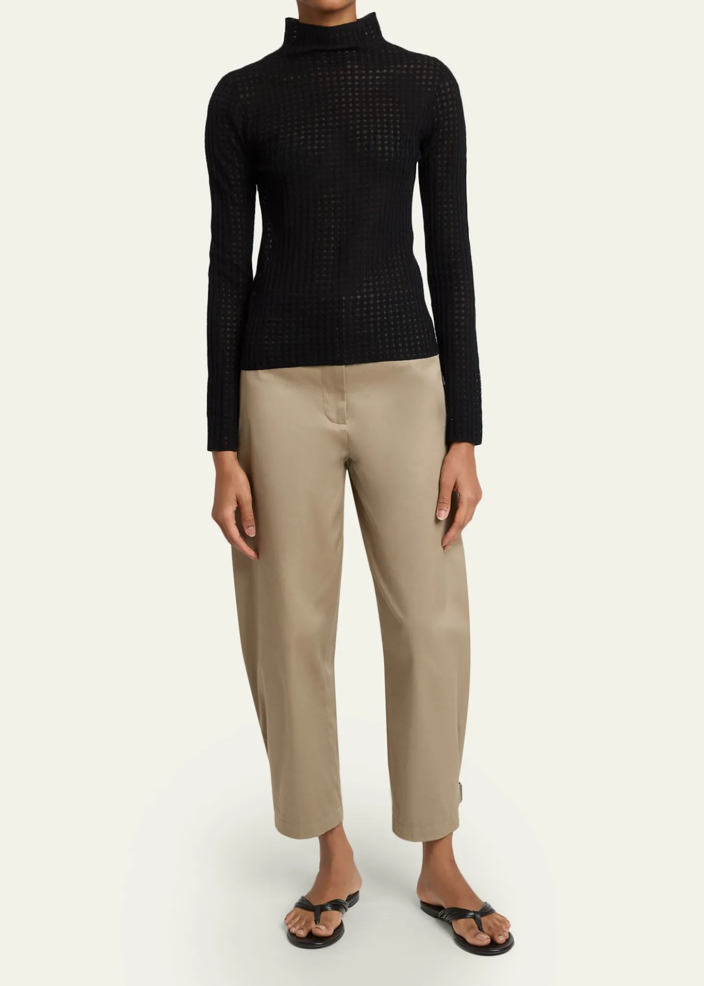 Proenza Schouler White LabelZella Check Merino Mock-Neck Top