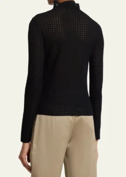 Proenza Schouler White LabelZella Check Merino Mock-Neck Top