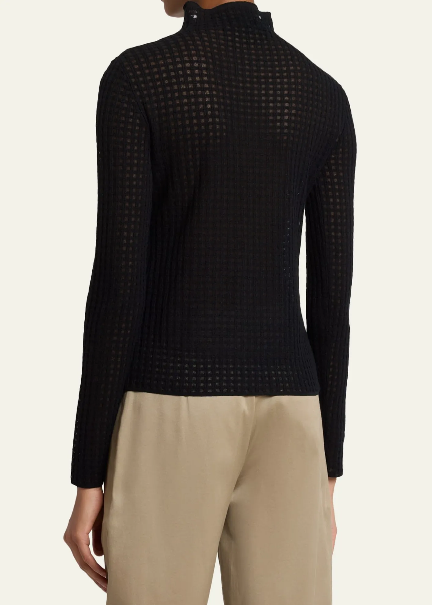 Proenza Schouler White LabelZella Check Merino Mock-Neck Top