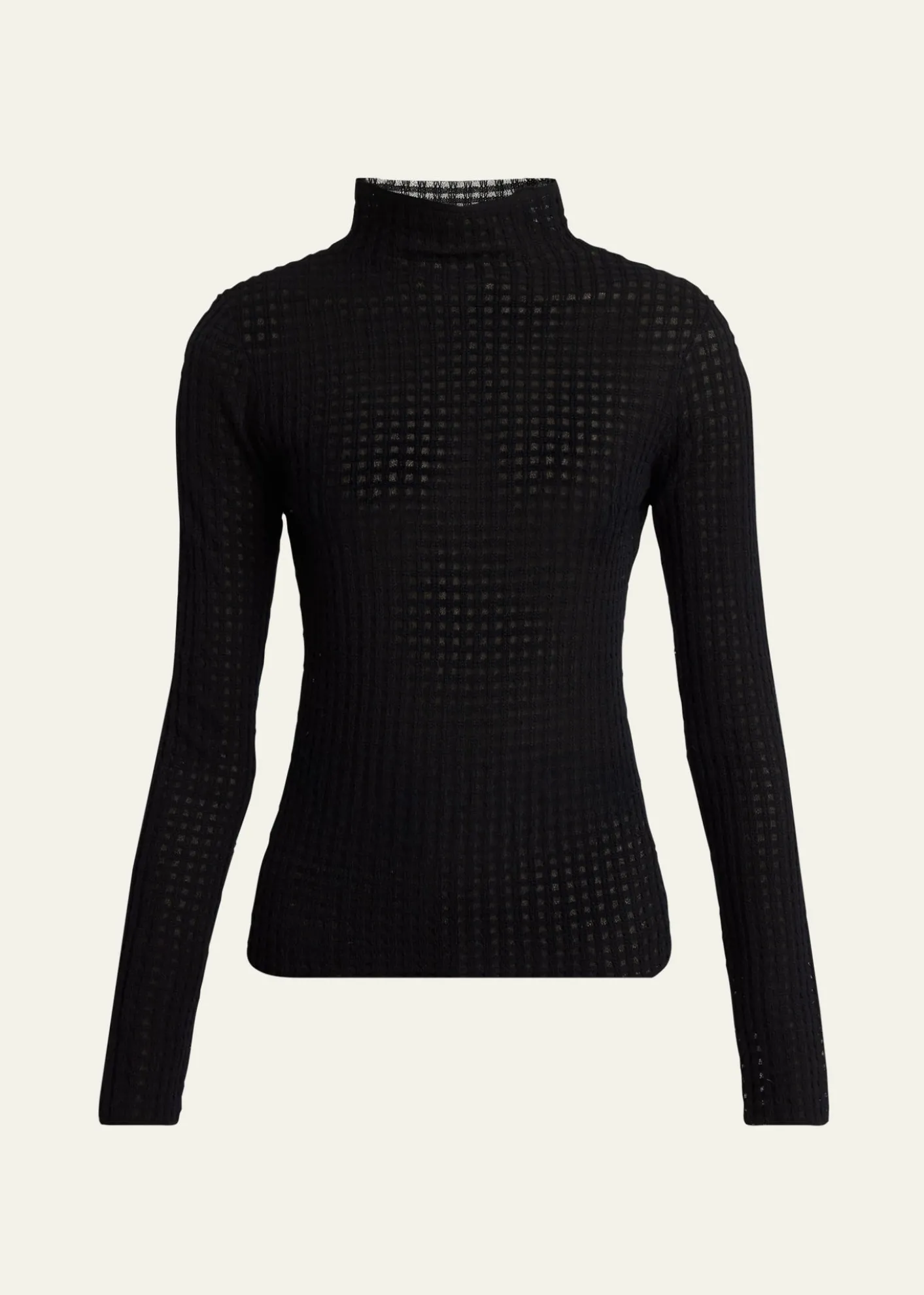 Proenza Schouler White LabelZella Check Merino Mock-Neck Top