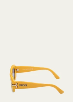 PucciFiligree Acetate Oval Sunglasses