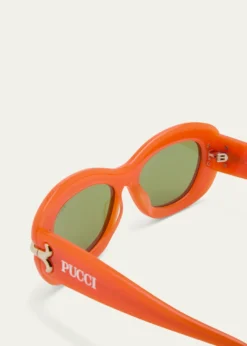 PucciFiligree Acetate Oval Sunglasses