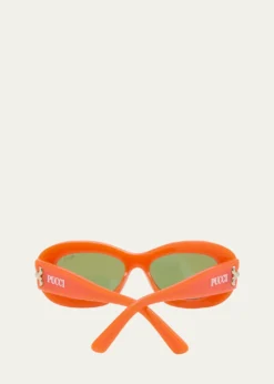 PucciFiligree Acetate Oval Sunglasses