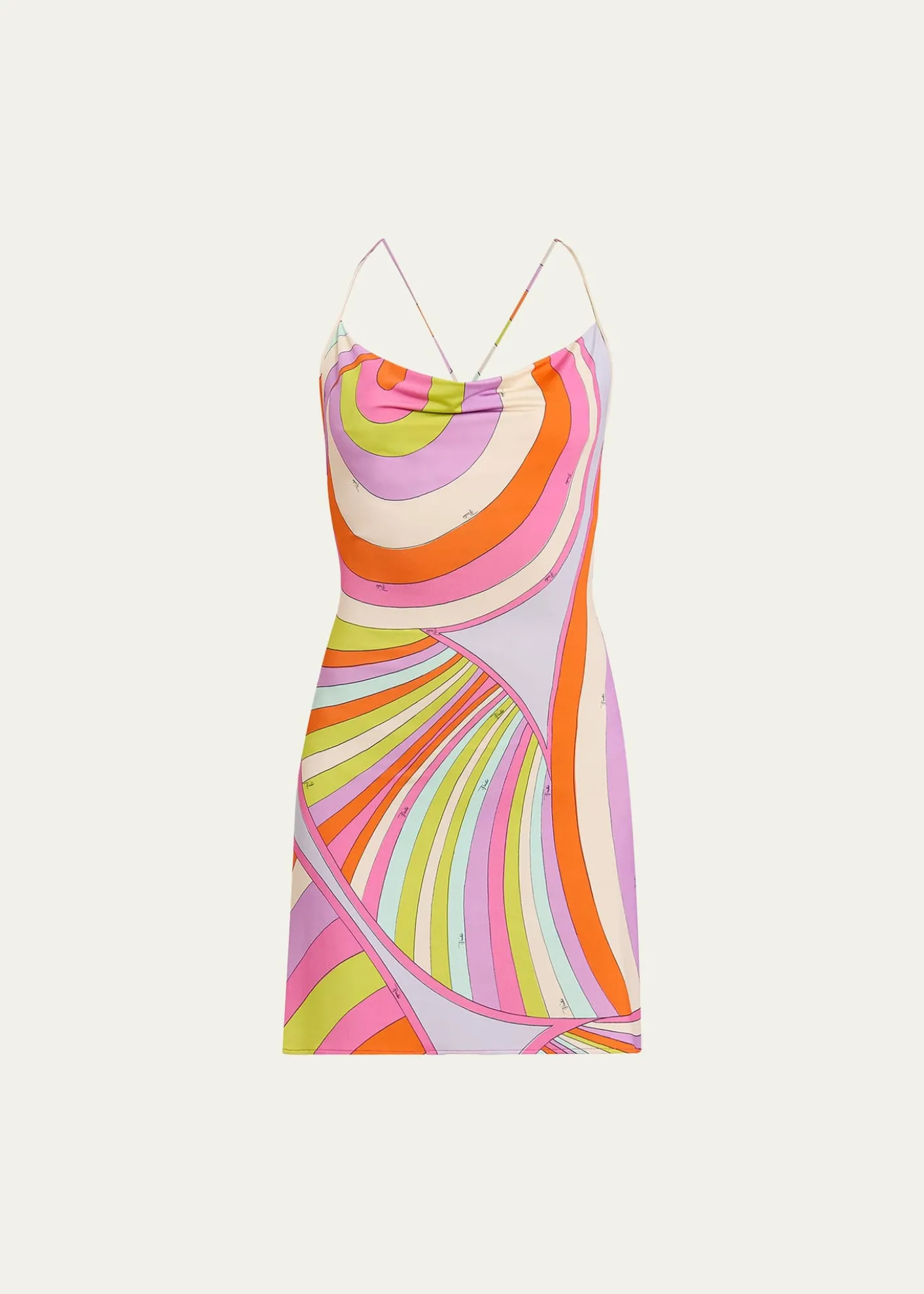 PucciIride Cowl-Neck Jersey Satin Mini Dress
