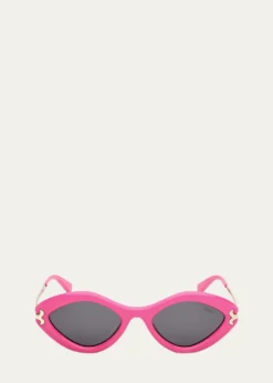PucciLogo Acetate & Metal Oval Sunglasses