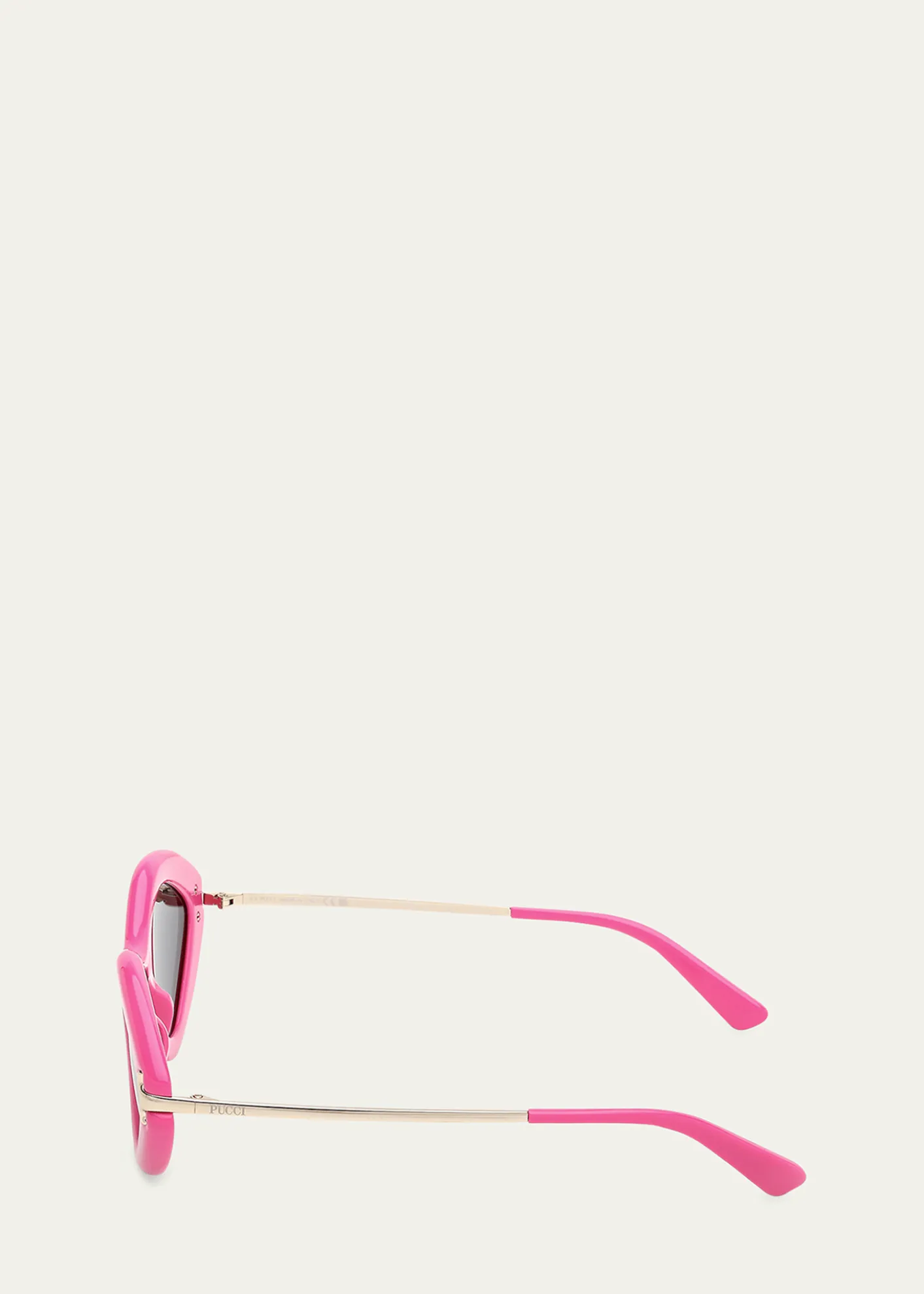 PucciLogo Acetate & Metal Oval Sunglasses