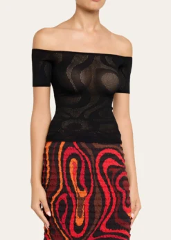 PucciMarmo Jacquard Short-Sleeve Top