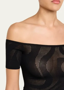 PucciMarmo Jacquard Short-Sleeve Top