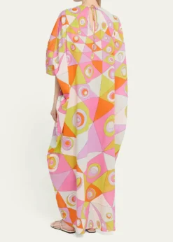 PucciOcchi-Print Cotton Muslin Maxi Caftan Dress