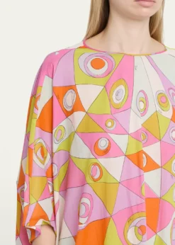 PucciOcchi-Print Cotton Muslin Maxi Caftan Dress