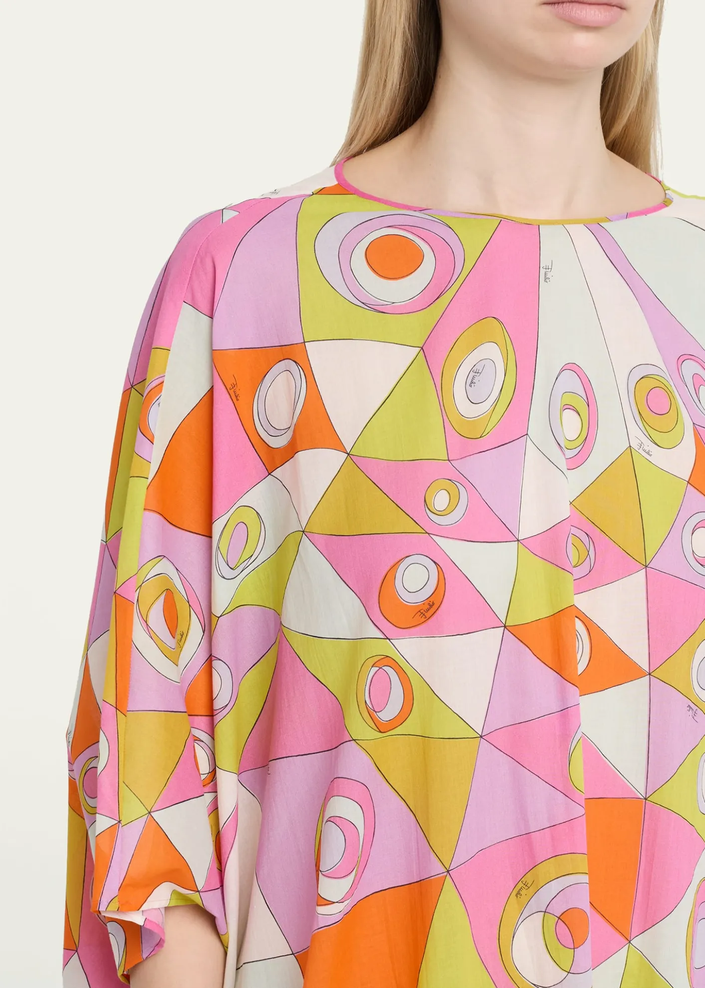 PucciOcchi-Print Cotton Muslin Maxi Caftan Dress