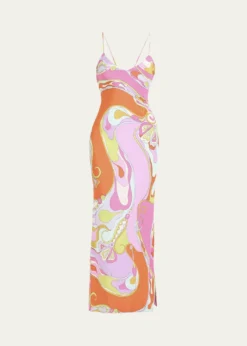 PucciOrchidee Silk Crepe De Chine Maxi Dress