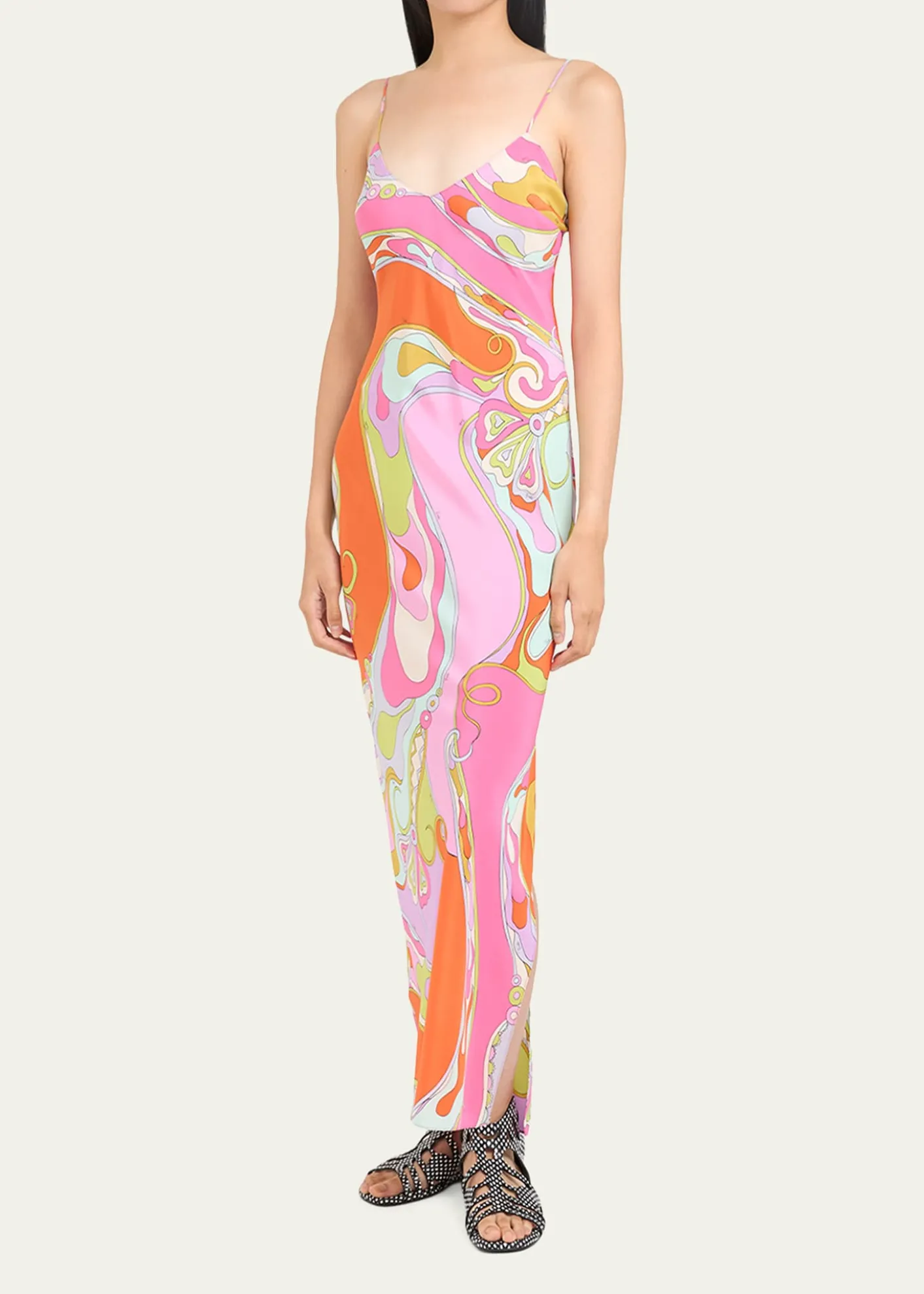 PucciOrchidee Silk Crepe De Chine Maxi Dress