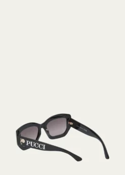 PucciOversized Logo Acetate & Metal Sunglasses