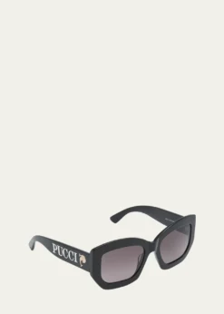 PucciOversized Logo Acetate & Metal Sunglasses
