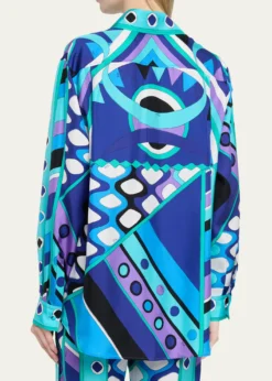 PucciVivara-Print Silk Twill Button-Down Shirt