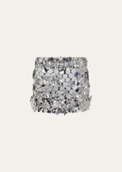RabanneFloral Sequined Mini Skirt
