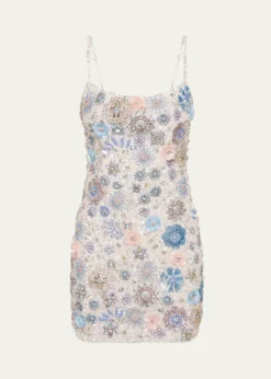 Rachel GilbertFrancesca Beaded Fit & Flare Mini Dress