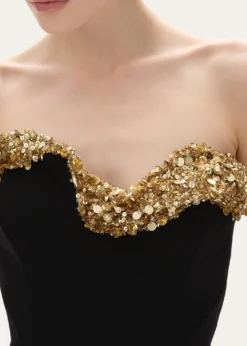 Rachel GilbertLucca Sequin Sculpture Strapless Column Gown