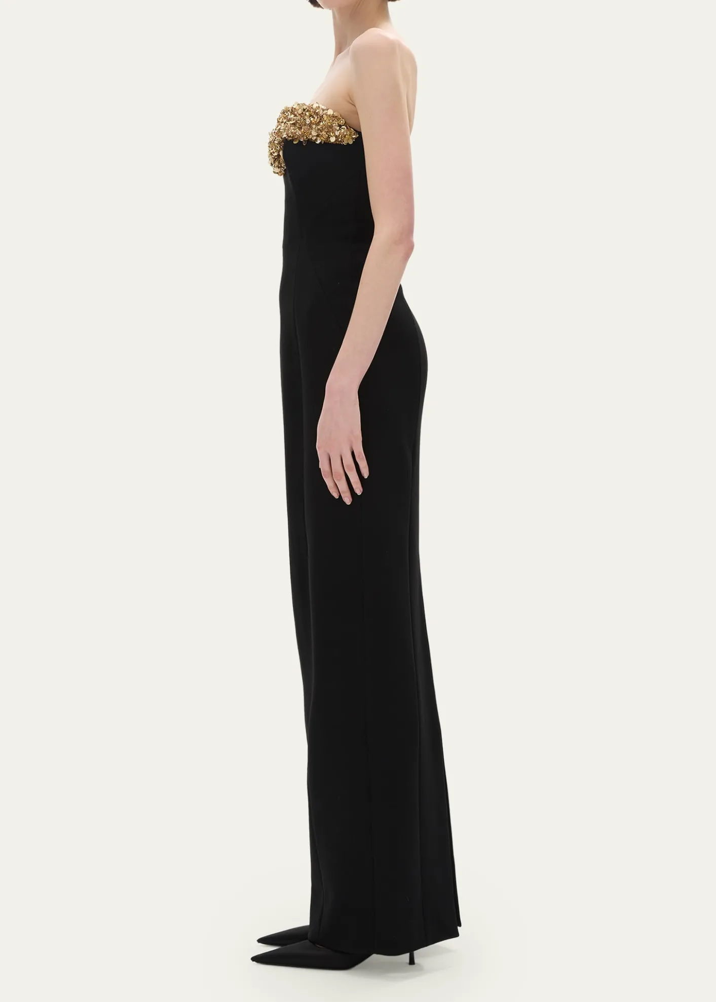 Rachel GilbertLucca Sequin Sculpture Strapless Column Gown
