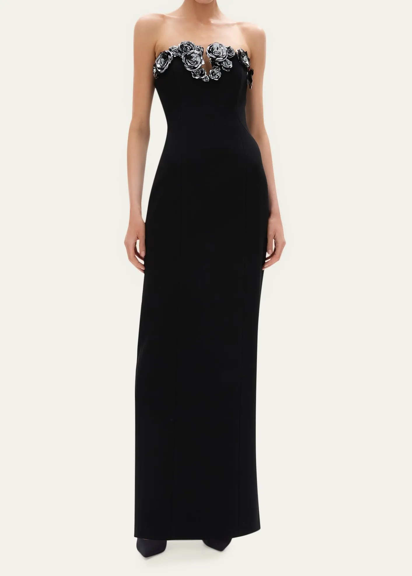 Rachel GilbertMirage Floral-Embellished Strapless Column Gown