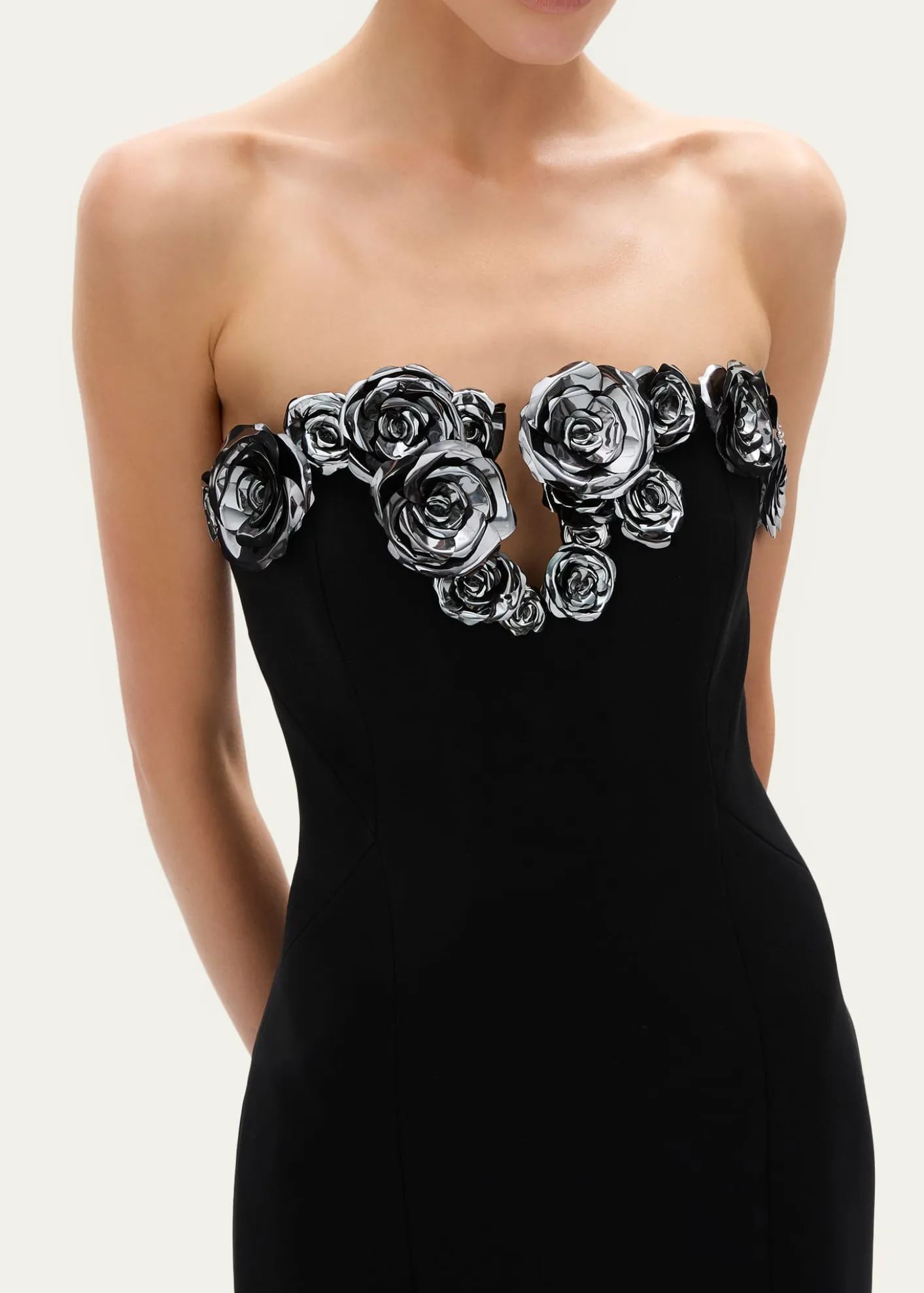 Rachel GilbertMirage Floral-Embellished Strapless Column Gown