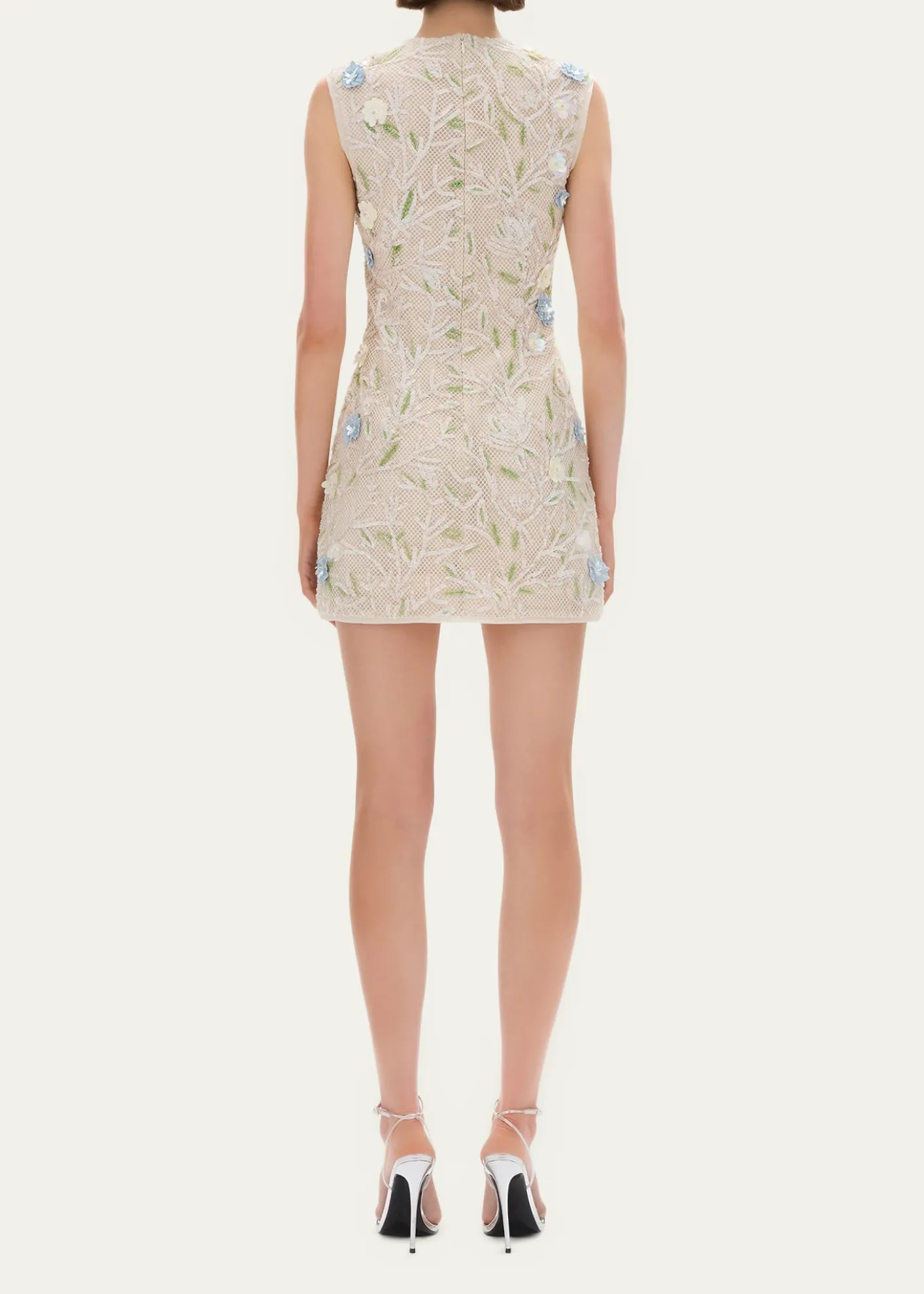 Rachel GilbertMistral Floral Applique Cotton Mesh Mini Dress