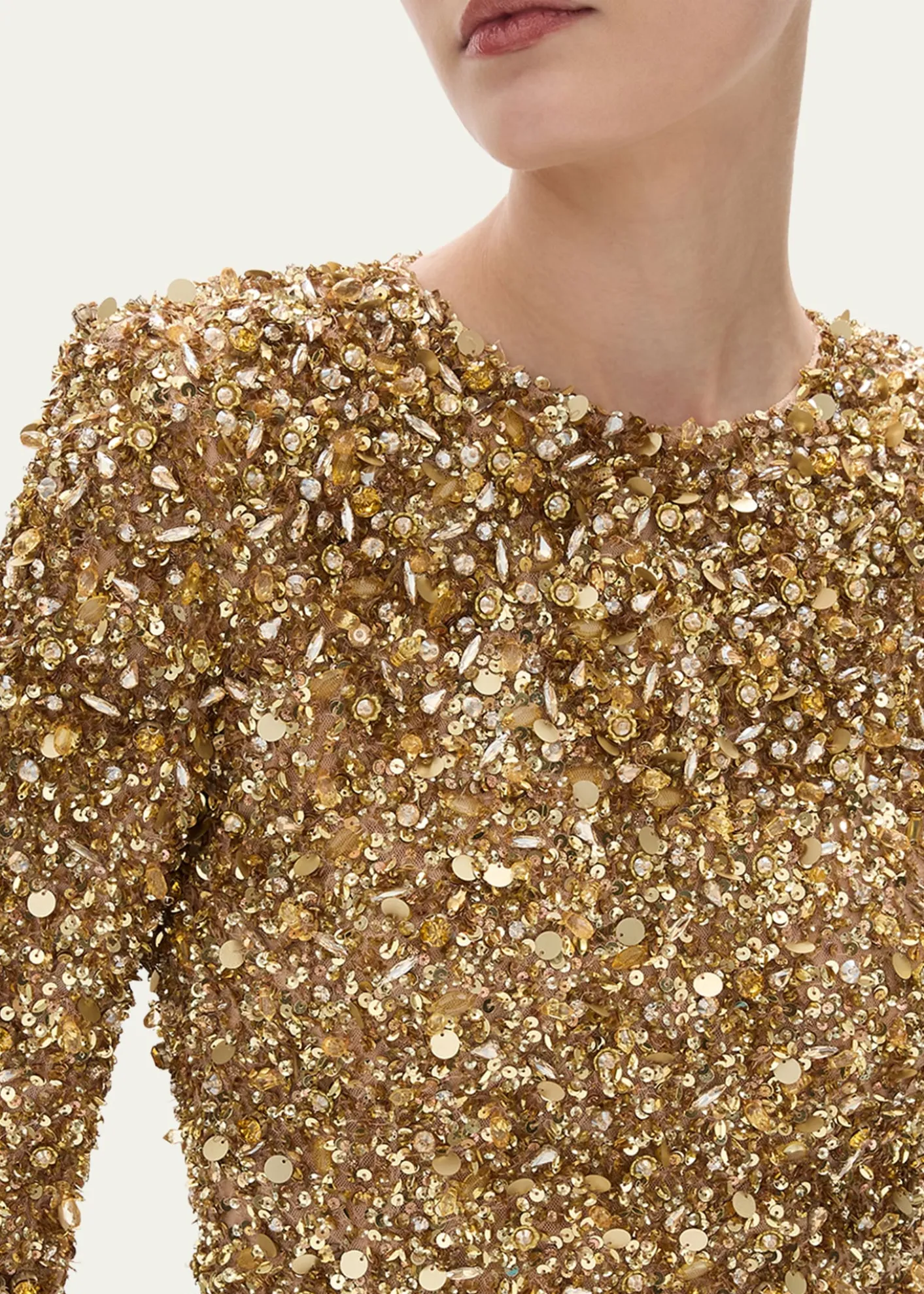 Rachel GilbertPhillipe Embellished Strong-Shoulder Mini Dress