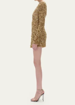 Rachel GilbertPhillipe Embellished Strong-Shoulder Mini Dress
