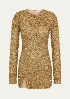 Rachel GilbertPhillipe Embellished Strong-Shoulder Mini Dress