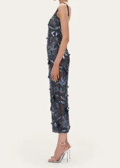Rachel GilbertPierre Strap Beaded Column Midi Dress