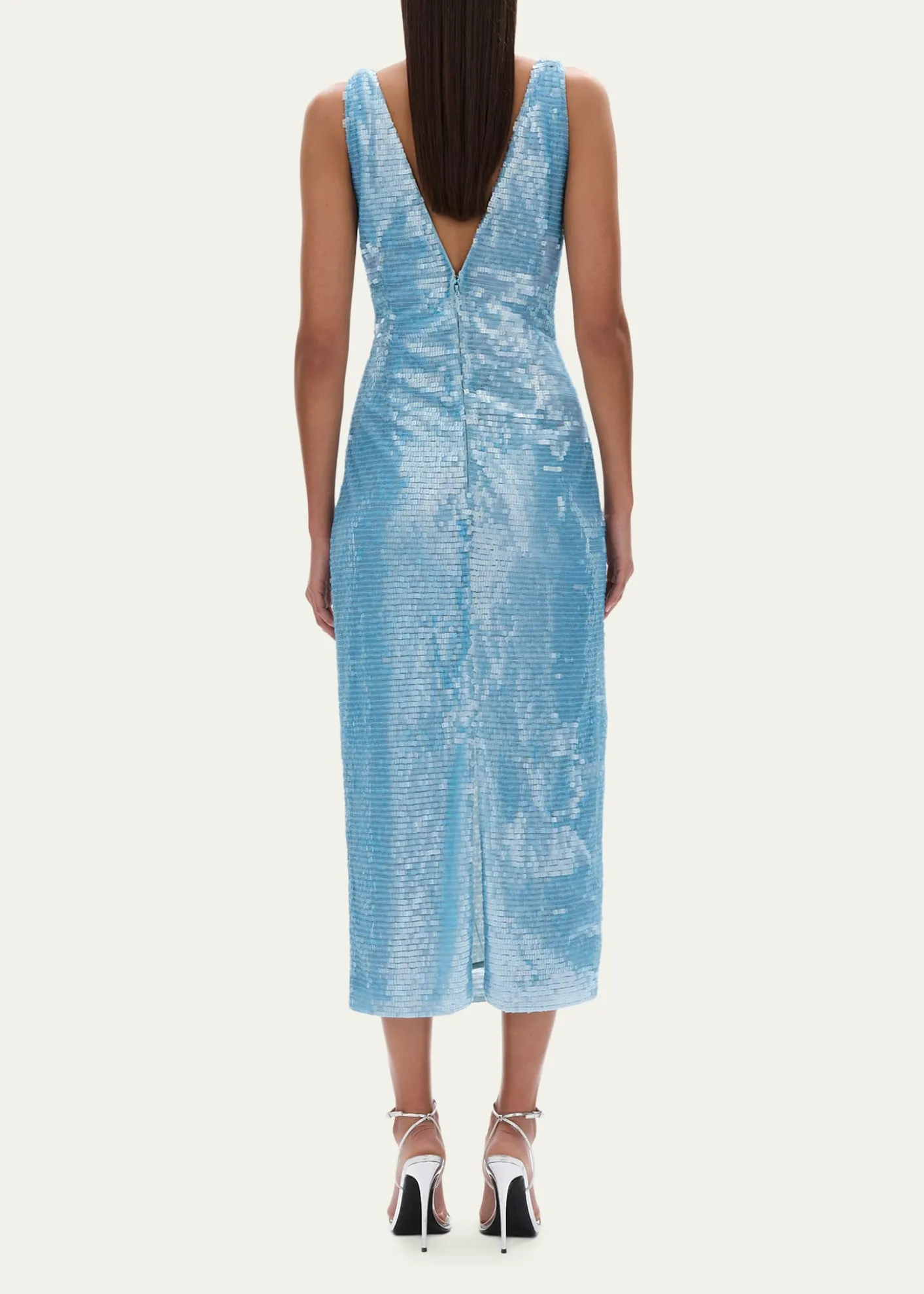 Rachel GilbertTamzin Sequined Sleeveless Column Midi Dress