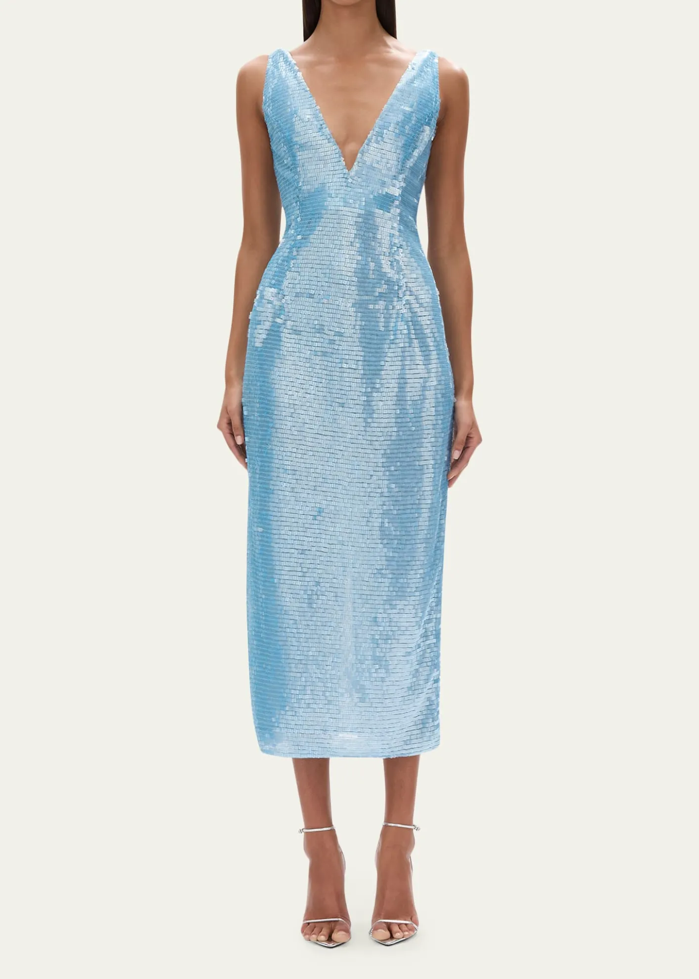 Rachel GilbertTamzin Sequined Sleeveless Column Midi Dress
