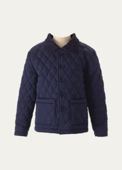 Rachel RileyBoy's Quilted Jacket W/ Corduroy Collar, Size 2-10