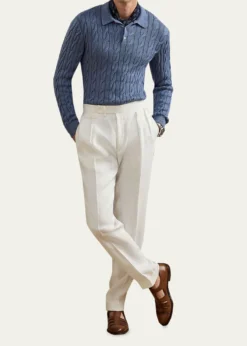 Ralph Lauren Purple LabelGregory Hand-Tailored Linen Trouser