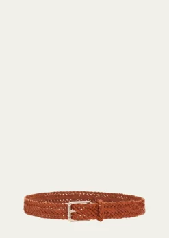 Ralph Lauren Purple LabelBraided Vachetta Leather Belt