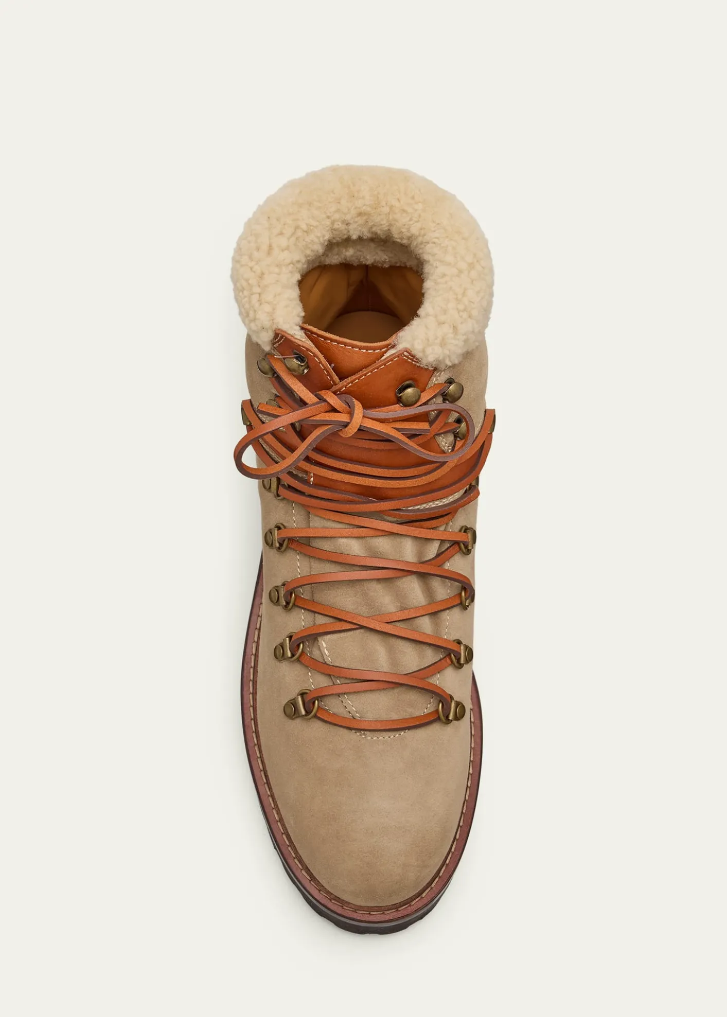 Ralph Lauren Purple LabelHalpin Shearling-Trim Calf-Suede Boot