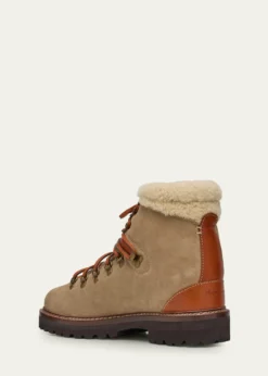 Ralph Lauren Purple LabelHalpin Shearling-Trim Calf-Suede Boot