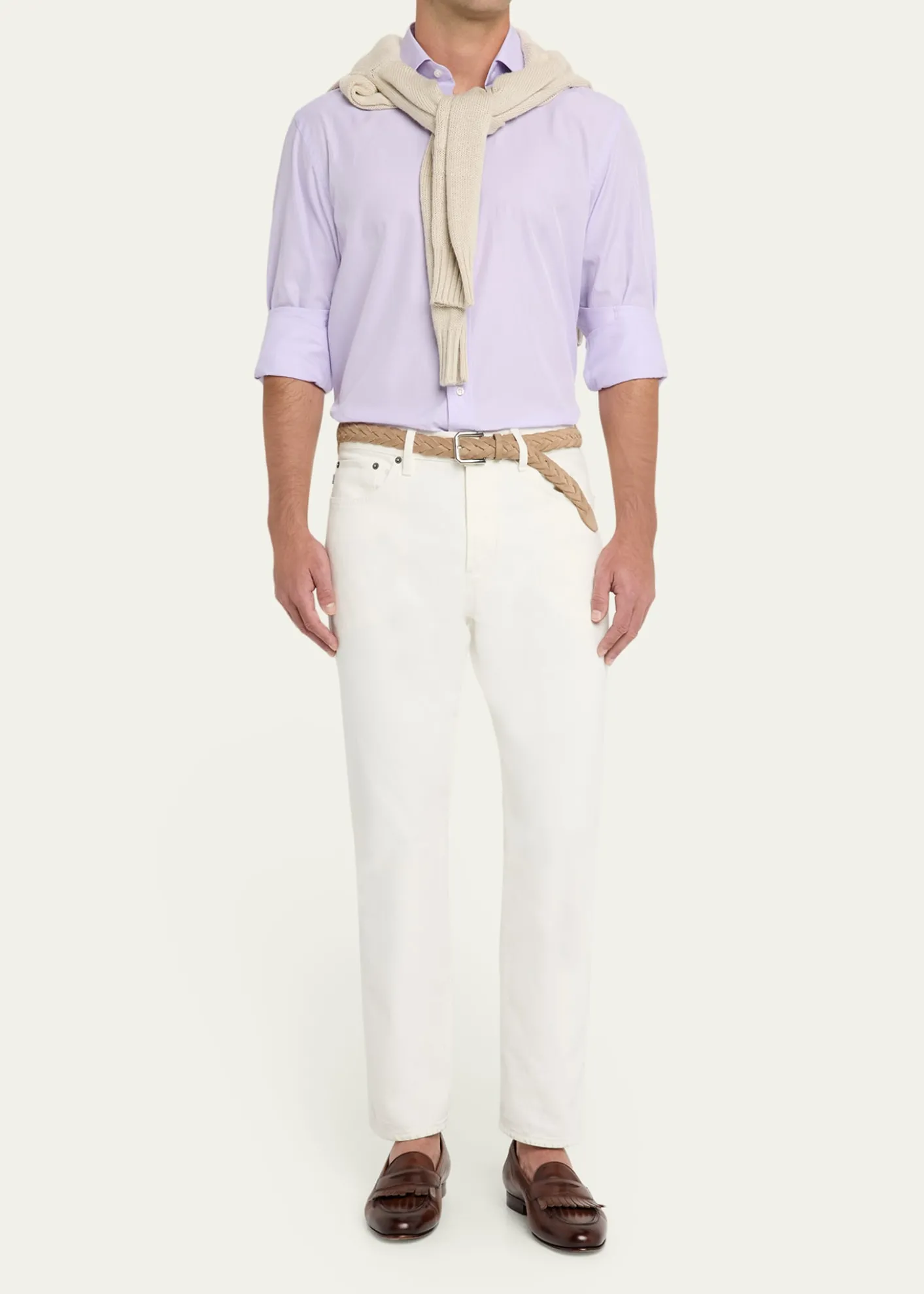 Ralph Lauren Purple LabelMen's Cotton Micro-Houndstooth Classic Fit Sport Shirt
