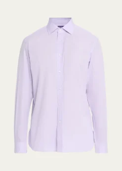 Ralph Lauren Purple LabelMen's Cotton Micro-Houndstooth Classic Fit Sport Shirt