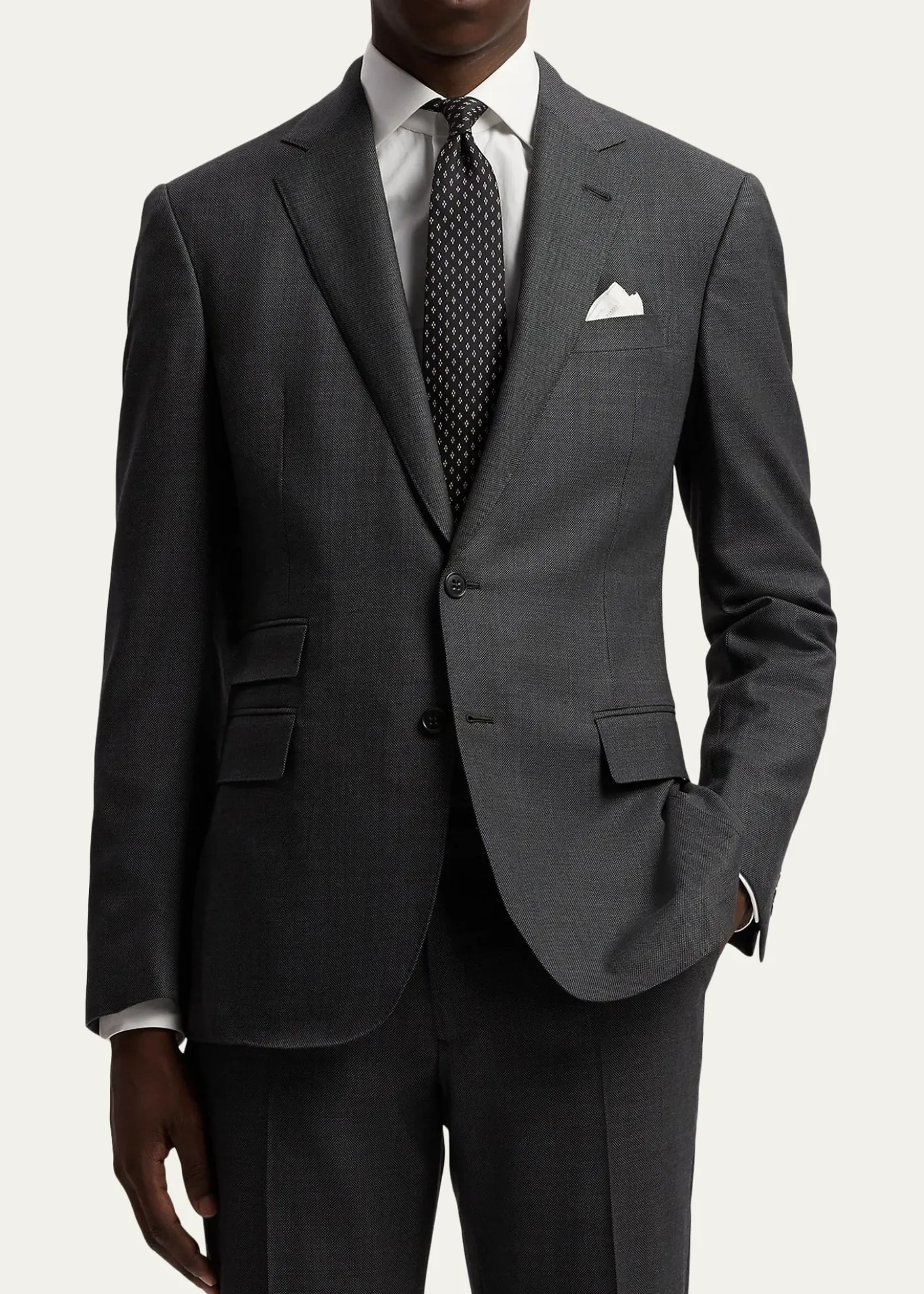Ralph Lauren Purple LabelKent Hand-Tailored Wool Birdseye Suit