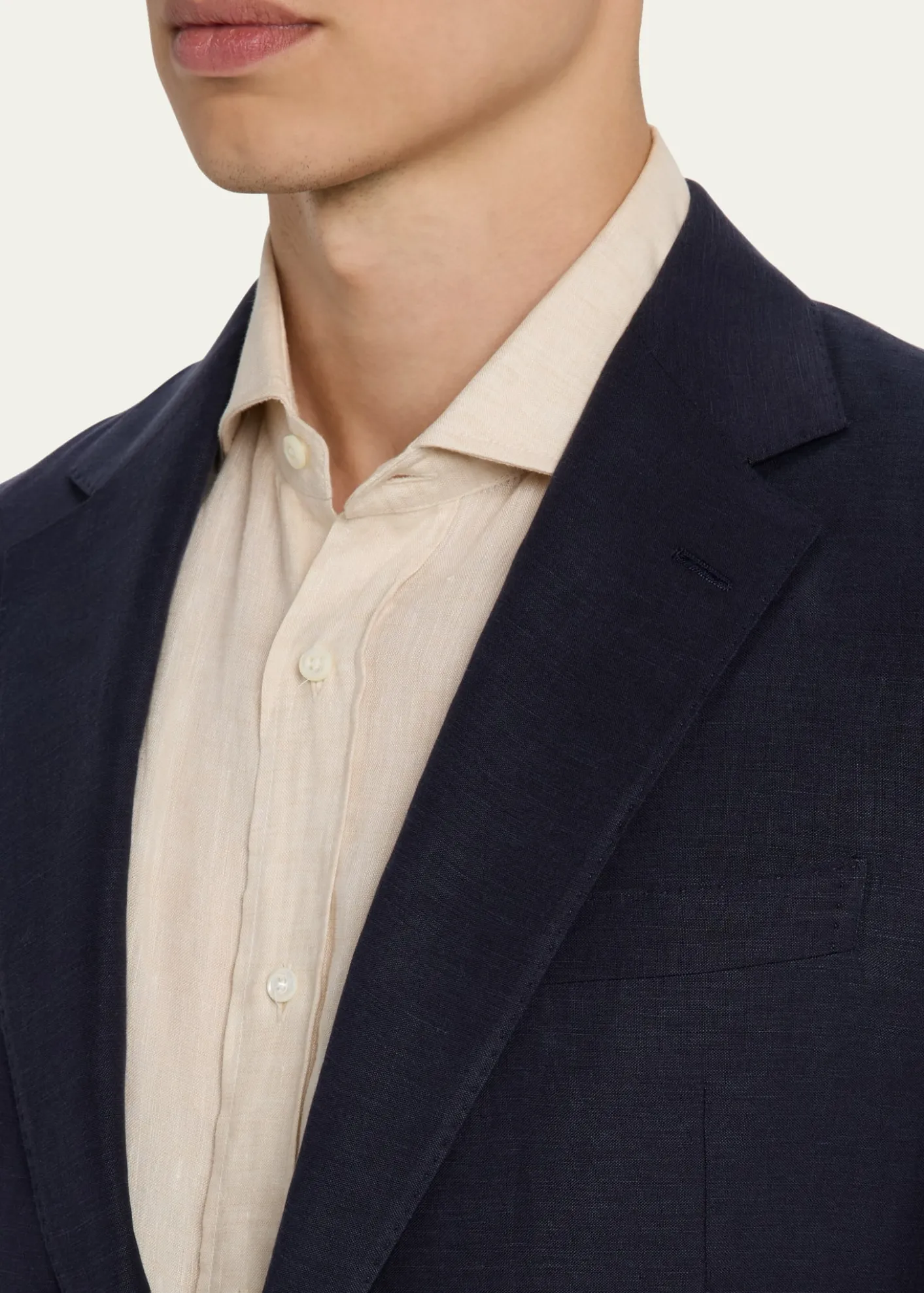 Ralph Lauren Purple LabelKent Hand-Tailored Silk-Linen Jacket