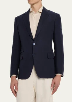 Ralph Lauren Purple LabelKent Hand-Tailored Silk-Linen Jacket