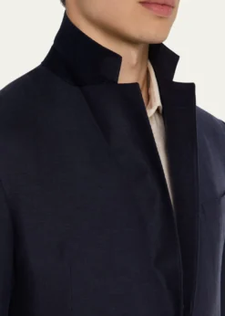Ralph Lauren Purple LabelKent Hand-Tailored Silk-Linen Jacket