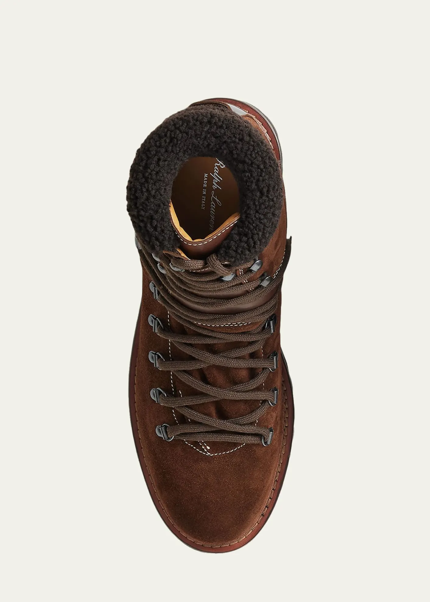 Ralph Lauren Purple LabelHalpin Shearling-Trim Calf-Suede Boot