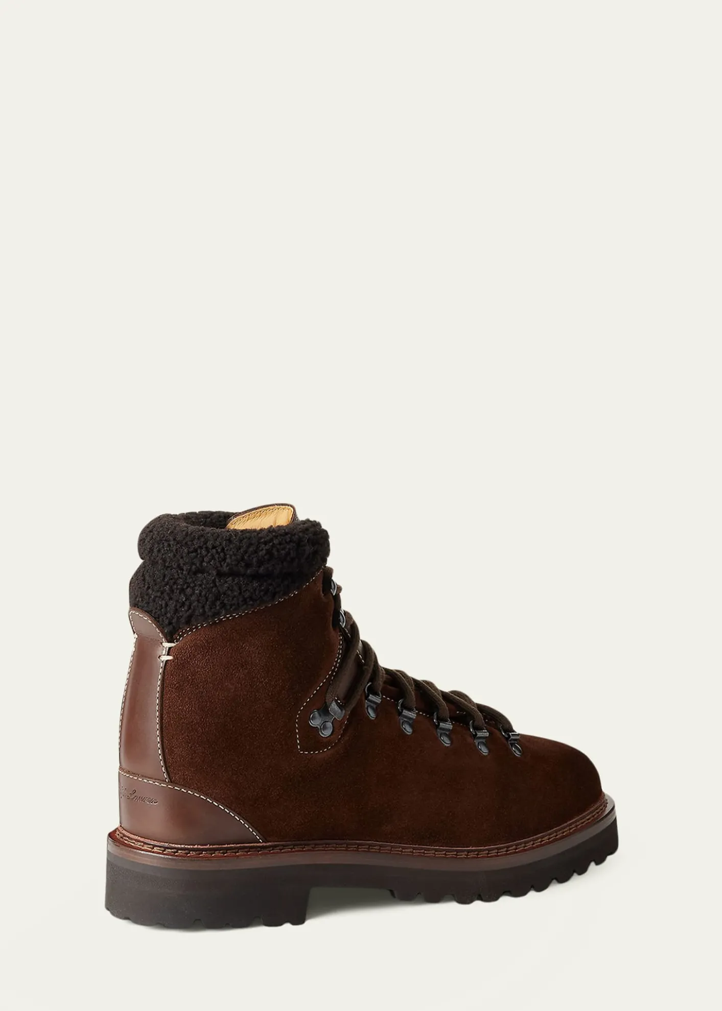 Ralph Lauren Purple LabelHalpin Shearling-Trim Calf-Suede Boot