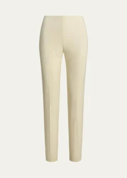 Ralph Lauren CollectionAnnie Cream Crepe Slim-Leg Ankle Pants