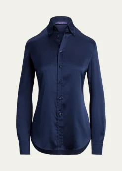 Ralph Lauren CollectionCameron Straight-Fit Silk Shirt