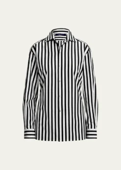 Ralph Lauren CollectionCapri Relaxed-Fit Striped Cotton Shirt